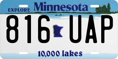 MN license plate 816UAP