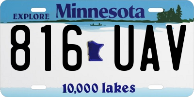 MN license plate 816UAV