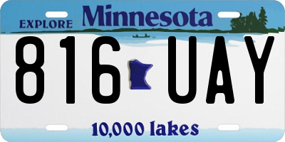 MN license plate 816UAY