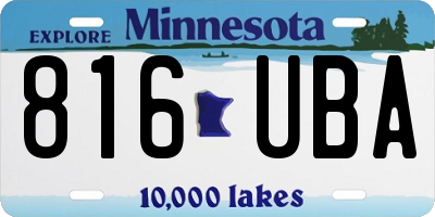 MN license plate 816UBA