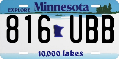 MN license plate 816UBB