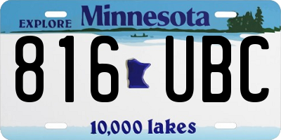 MN license plate 816UBC