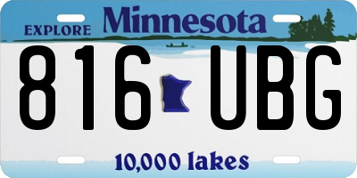 MN license plate 816UBG