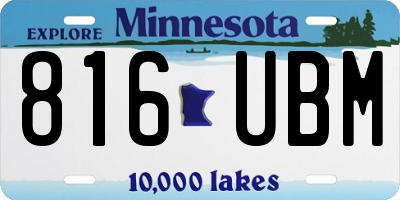 MN license plate 816UBM