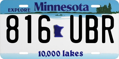 MN license plate 816UBR