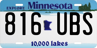 MN license plate 816UBS