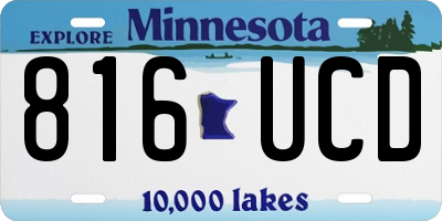 MN license plate 816UCD