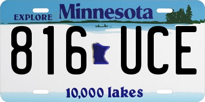 MN license plate 816UCE