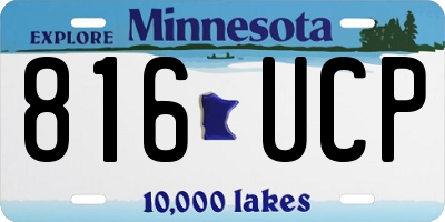 MN license plate 816UCP