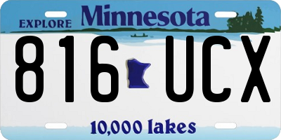 MN license plate 816UCX