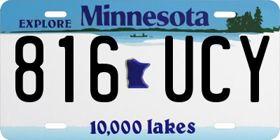 MN license plate 816UCY