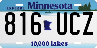 MN license plate 816UCZ