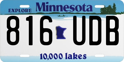 MN license plate 816UDB