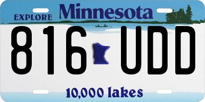 MN license plate 816UDD