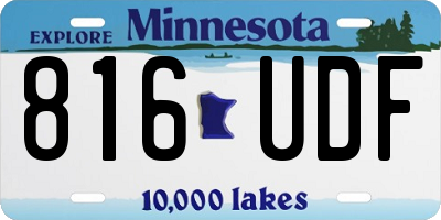 MN license plate 816UDF
