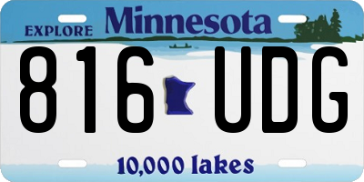 MN license plate 816UDG