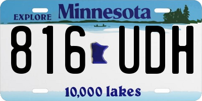 MN license plate 816UDH