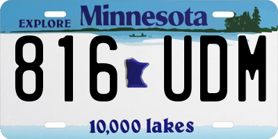 MN license plate 816UDM