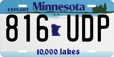 MN license plate 816UDP