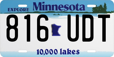 MN license plate 816UDT