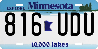 MN license plate 816UDU