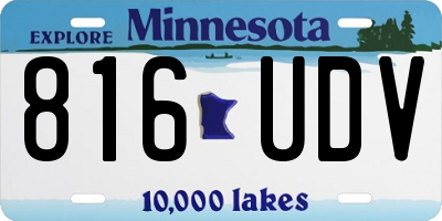 MN license plate 816UDV