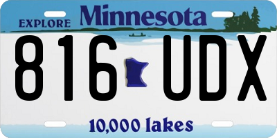 MN license plate 816UDX