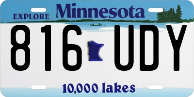MN license plate 816UDY