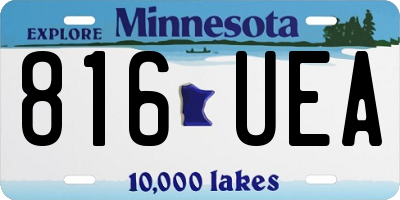 MN license plate 816UEA