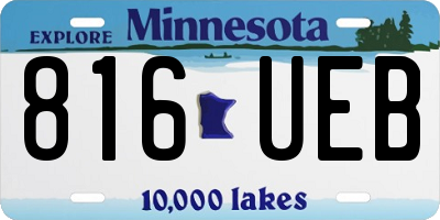 MN license plate 816UEB