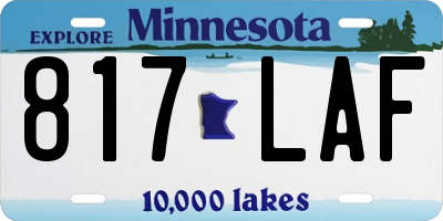 MN license plate 817LAF