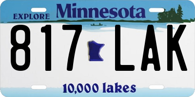 MN license plate 817LAK