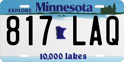 MN license plate 817LAQ