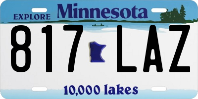MN license plate 817LAZ