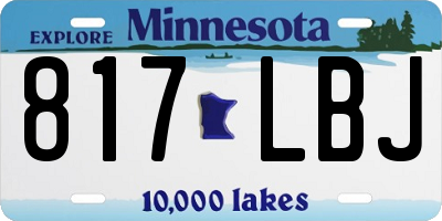 MN license plate 817LBJ