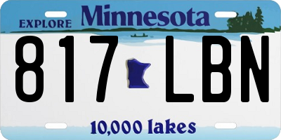 MN license plate 817LBN