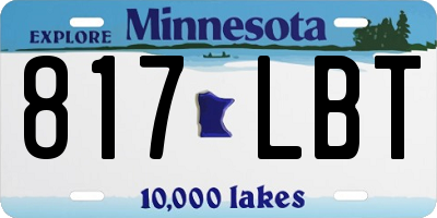 MN license plate 817LBT