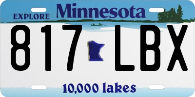 MN license plate 817LBX