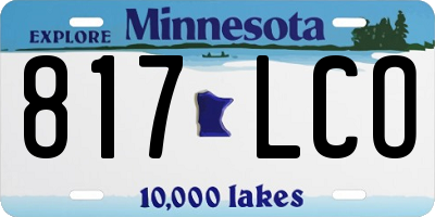 MN license plate 817LCO