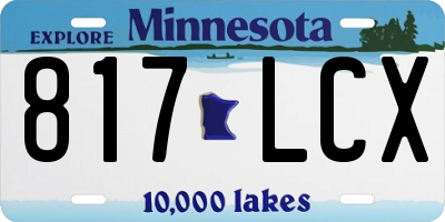 MN license plate 817LCX