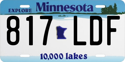 MN license plate 817LDF