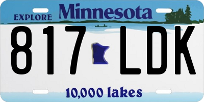 MN license plate 817LDK