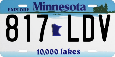 MN license plate 817LDV