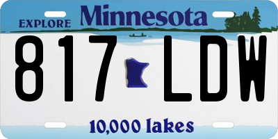 MN license plate 817LDW