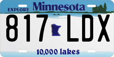 MN license plate 817LDX