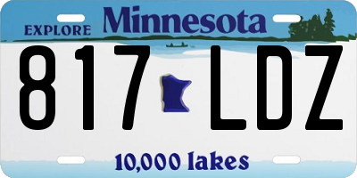 MN license plate 817LDZ