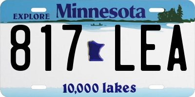 MN license plate 817LEA