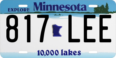 MN license plate 817LEE