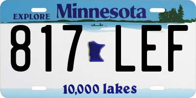 MN license plate 817LEF