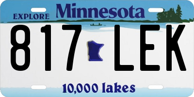 MN license plate 817LEK